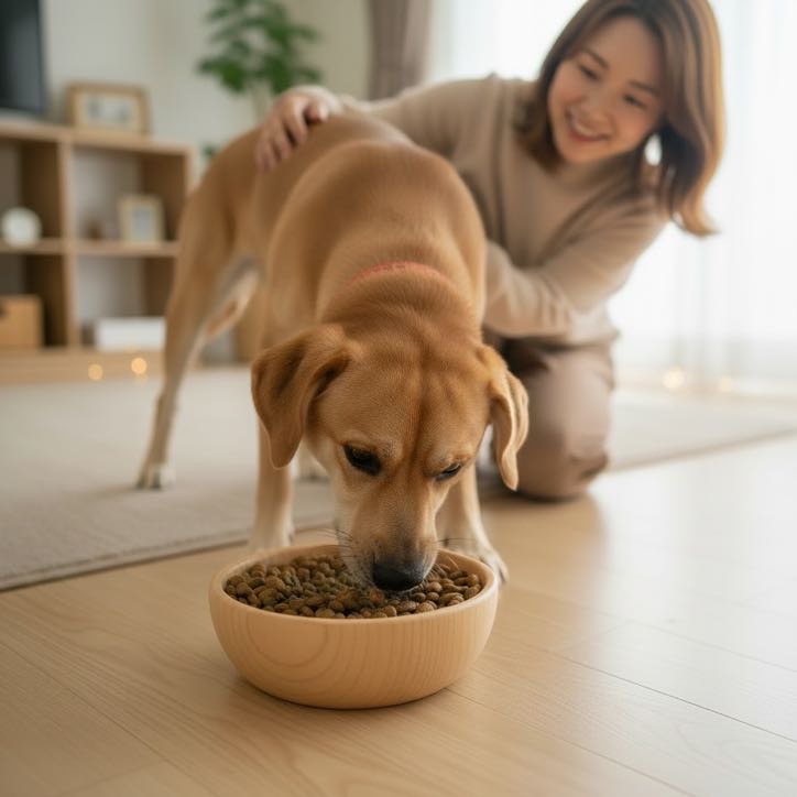 鹿肉の香りにワンちゃん大興奮